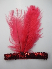20s Red Sequin Headpiece